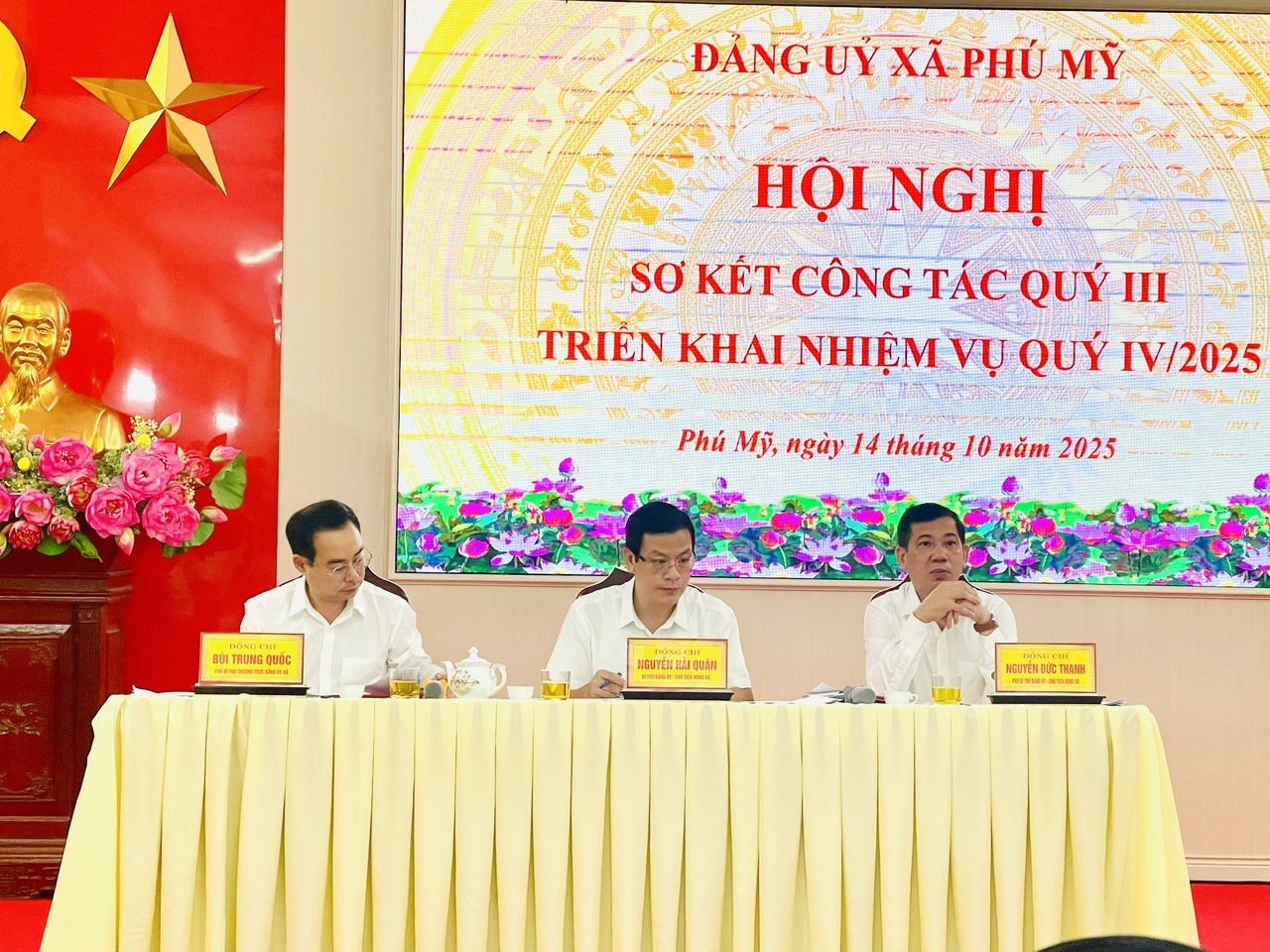Đảng ủy xã Phú Mỹ tổ chức hội nghị sơ kết công tác quý III, triển khai nhiệm vụ quý IV năm 2025