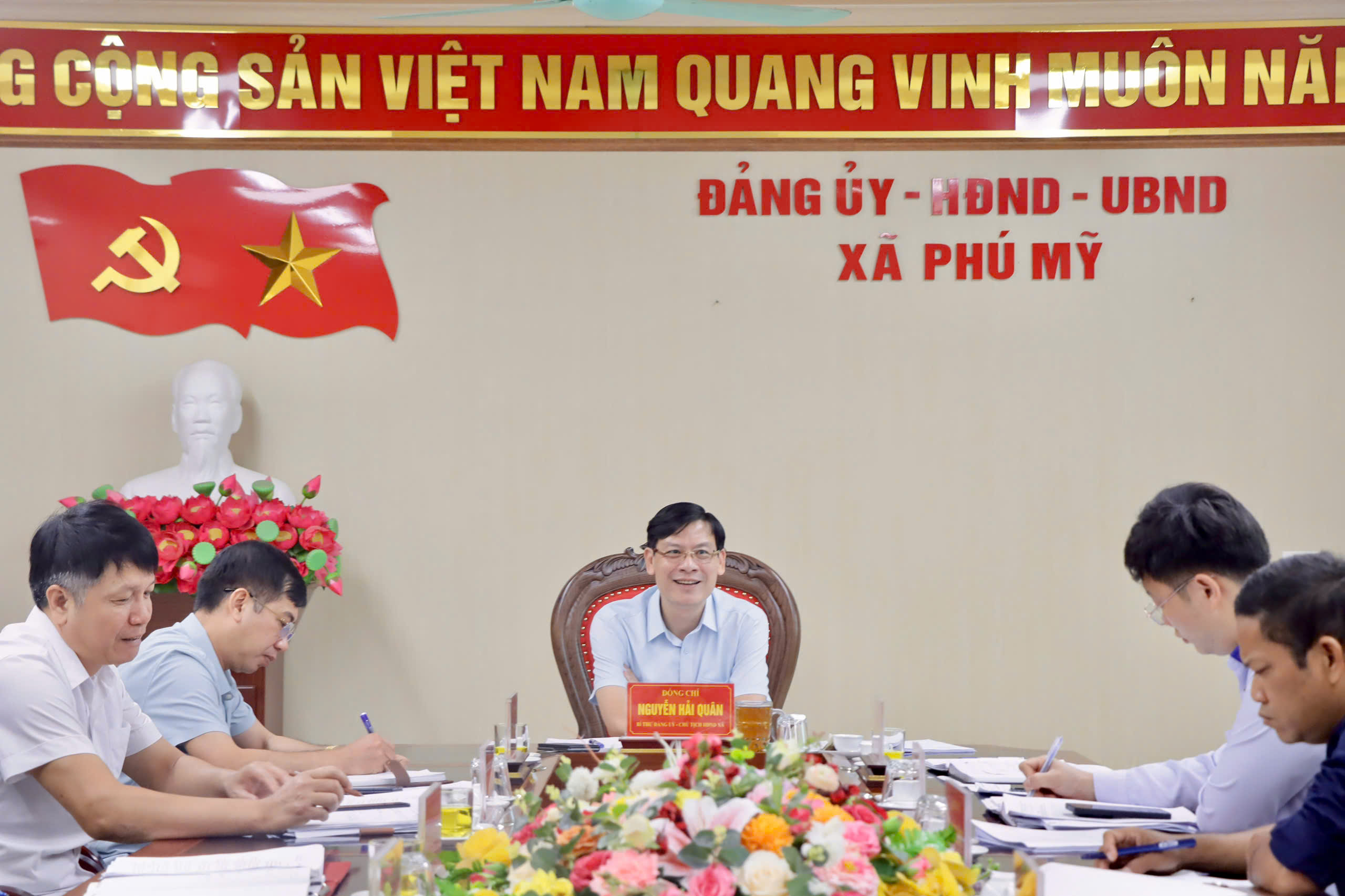 Ban Thường vụ Đảng ủy xã Phú Mỹ tổ chức Hội nghị nghe báo cáo các nội dung trọng tâm