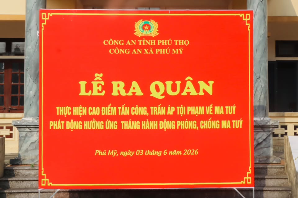 Công an xã Phú Mỹ ra quân hưởng ứng thực hiện tháng hành phòng, chống ma túy năm 2026
